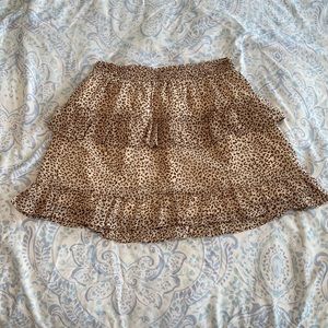 Lelis Leopard Print Tiered Skirt
